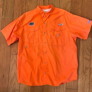Columbia PFG‎ Florida Gators collegiate Shirt - Size XXL. Velcro down collar.